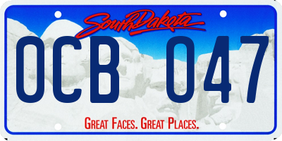 SD license plate 0CBO47
