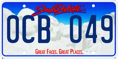 SD license plate 0CBO49