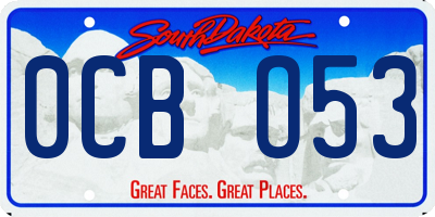 SD license plate 0CBO53