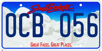 SD license plate 0CBO56