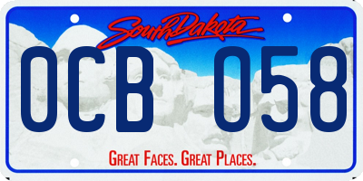 SD license plate 0CBO58