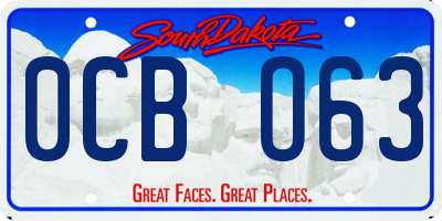 SD license plate 0CBO63