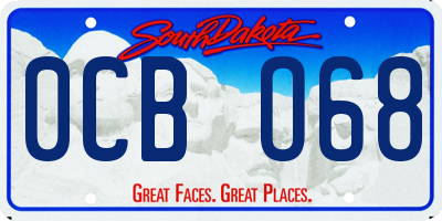 SD license plate 0CBO68