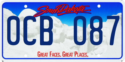 SD license plate 0CBO87