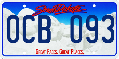 SD license plate 0CBO93