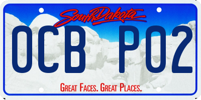 SD license plate 0CBP02