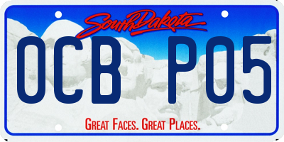 SD license plate 0CBP05