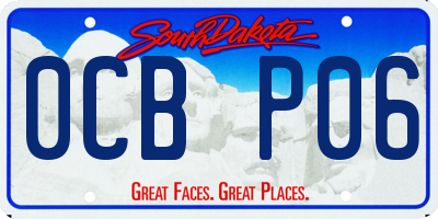 SD license plate 0CBP06
