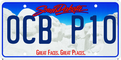 SD license plate 0CBP10