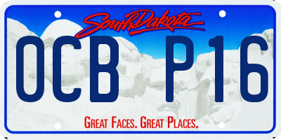 SD license plate 0CBP16
