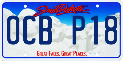 SD license plate 0CBP18