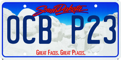 SD license plate 0CBP23