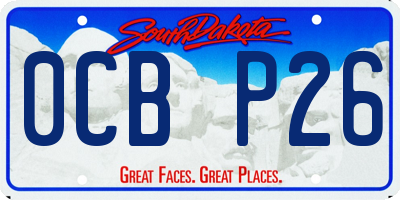 SD license plate 0CBP26
