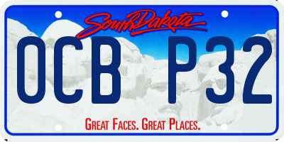 SD license plate 0CBP32