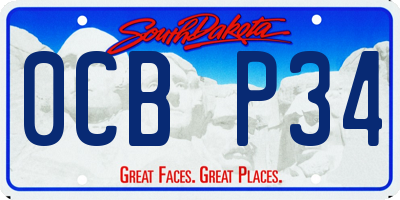 SD license plate 0CBP34