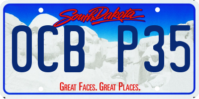 SD license plate 0CBP35