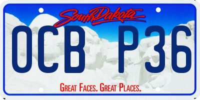 SD license plate 0CBP36