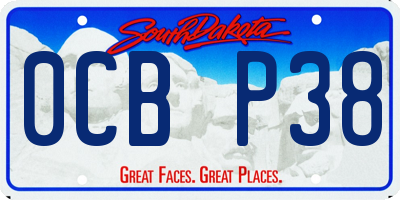 SD license plate 0CBP38