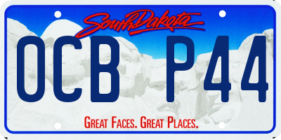 SD license plate 0CBP44