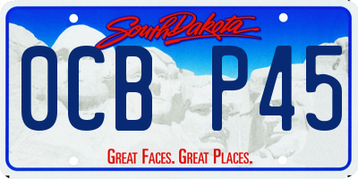 SD license plate 0CBP45