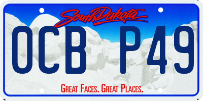 SD license plate 0CBP49
