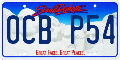 SD license plate 0CBP54