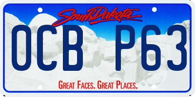 SD license plate 0CBP63