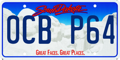 SD license plate 0CBP64