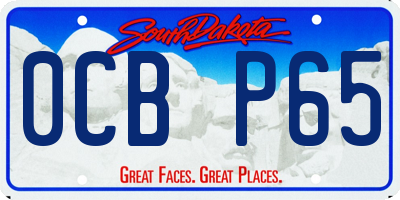 SD license plate 0CBP65