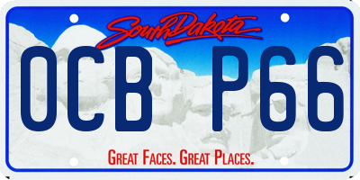SD license plate 0CBP66