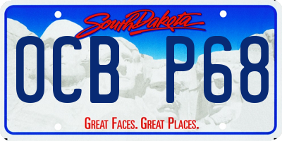 SD license plate 0CBP68