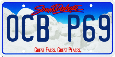 SD license plate 0CBP69
