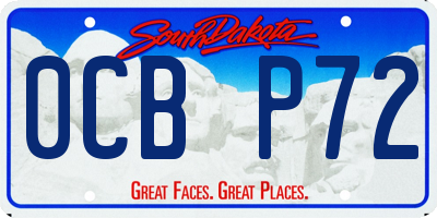 SD license plate 0CBP72