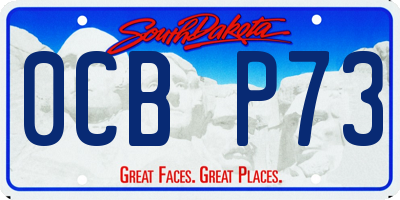 SD license plate 0CBP73