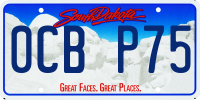 SD license plate 0CBP75