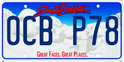 SD license plate 0CBP78
