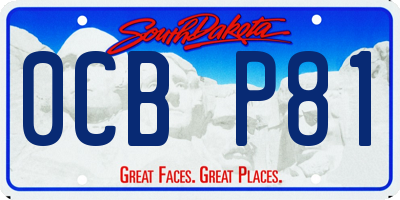 SD license plate 0CBP81