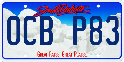 SD license plate 0CBP83