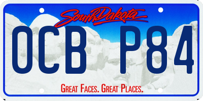 SD license plate 0CBP84