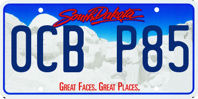 SD license plate 0CBP85
