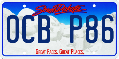 SD license plate 0CBP86