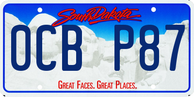 SD license plate 0CBP87