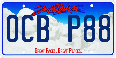 SD license plate 0CBP88