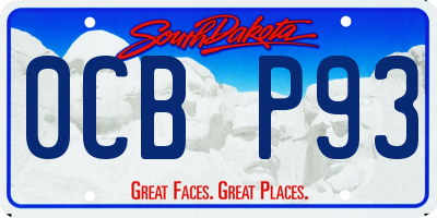 SD license plate 0CBP93