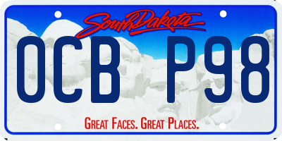 SD license plate 0CBP98