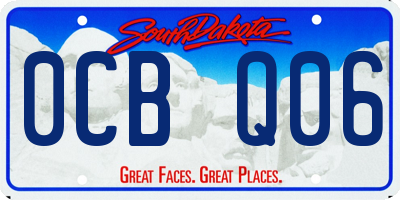 SD license plate 0CBQ06