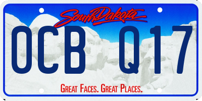 SD license plate 0CBQ17