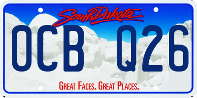 SD license plate 0CBQ26