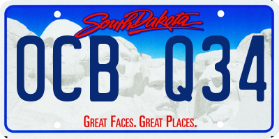 SD license plate 0CBQ34