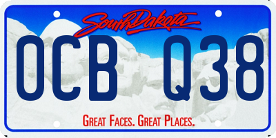 SD license plate 0CBQ38